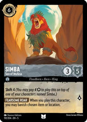 Lorcana - Simba (Son of Mufasa) - 192/204 - Uncommon - Shimmering Skies