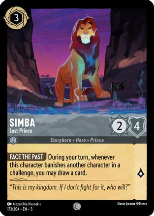 Lorcana - Simba (Lost Prince) - 173/204 - Common - Shimmering Skies