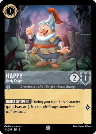 Lorcana - Happy (Lively Knight) - 191/204 - Common - Shimmering Skies