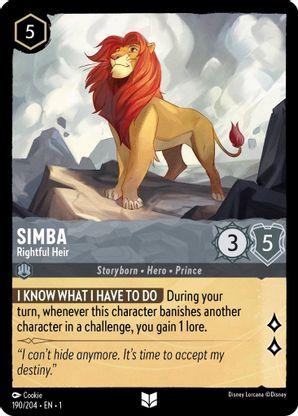 Lorcana - Simba (Rightful Heir) - 190/204 - Uncommon - The First Chapter