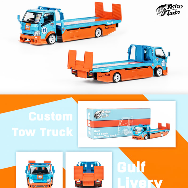 MicroTurbo - Custom Flat Bed Tow Truck "Gulf" *Pre-Order*