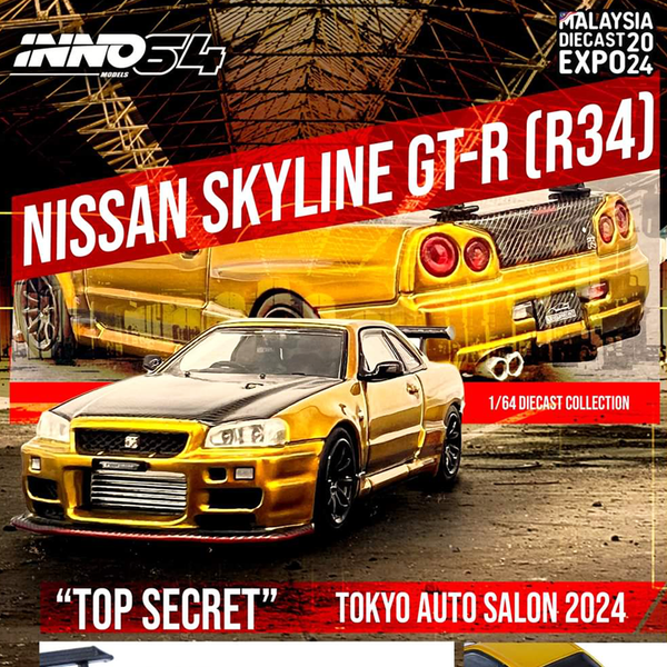 INNO64 - Nissan Skyline GT-R (R34) "Top Secret" *Malaysia Diecast Expo 2024 Exclusive* - *Pre-Order*