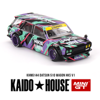 Kaido House x Mini GT - Datsun 510 Wagon HKS V1 - Oil Splash Pattern *Sealed, Possibility of a Chase - Pre-Order*