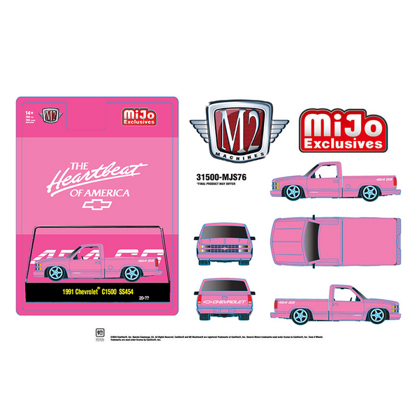 M2 Machines - 1991 Chevrolet C1500 SS 454 Pickup Truck – Semi Gloss Pink *Pre-Order*