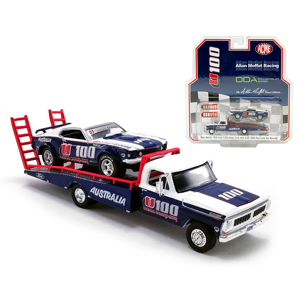 ACME - Allan Moffat 1970 Ford F-350 Ramp Truck with U100 1969 Ford Trans Am Mustang - DDA Collectibles Series
